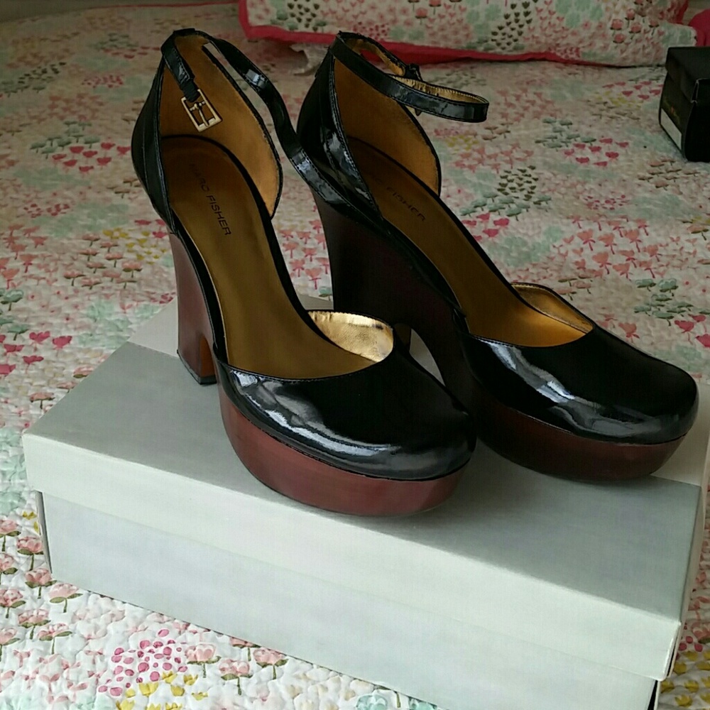 Marc Fisher Patent Leather Wedges